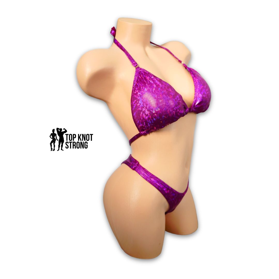 Fushia Glass Figure Physique Posing Practice Suit