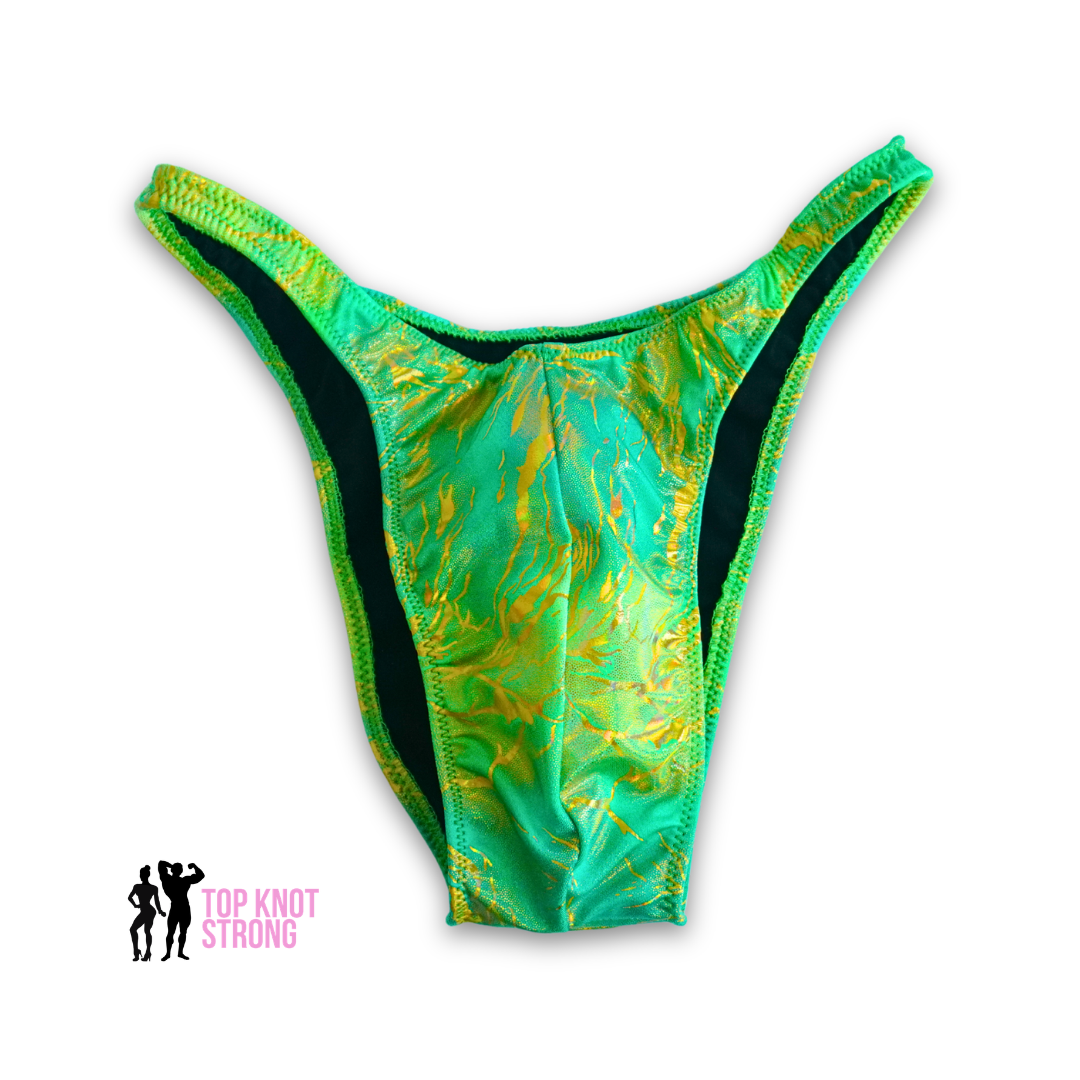 Green Thunder Men's Bodybuilding Posing Trunks
