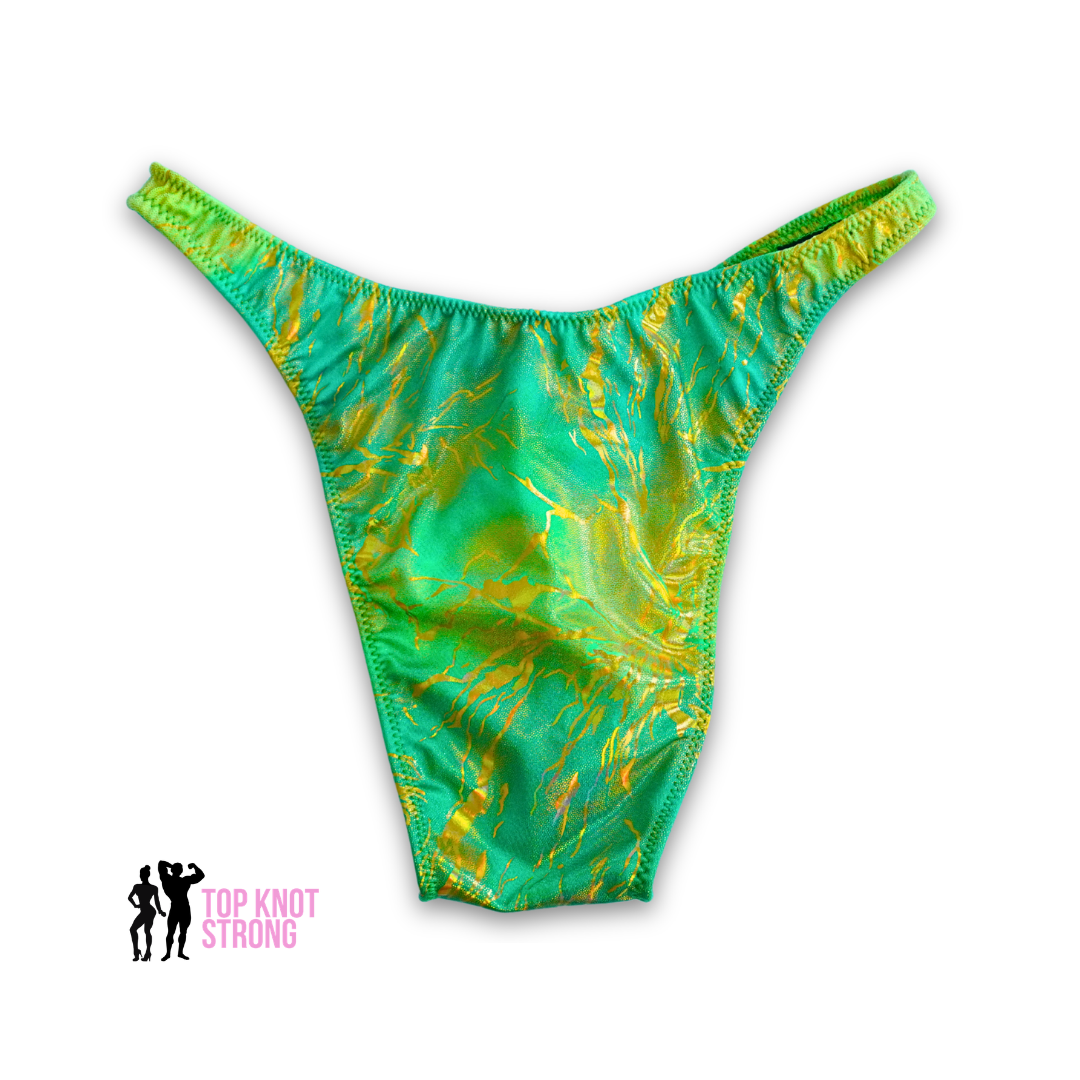 Green Thunder Men's Bodybuilding Posing Trunks