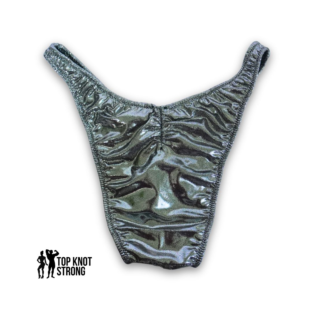 Gun Metal Silver Men's Bodybuilding Posing Trunks