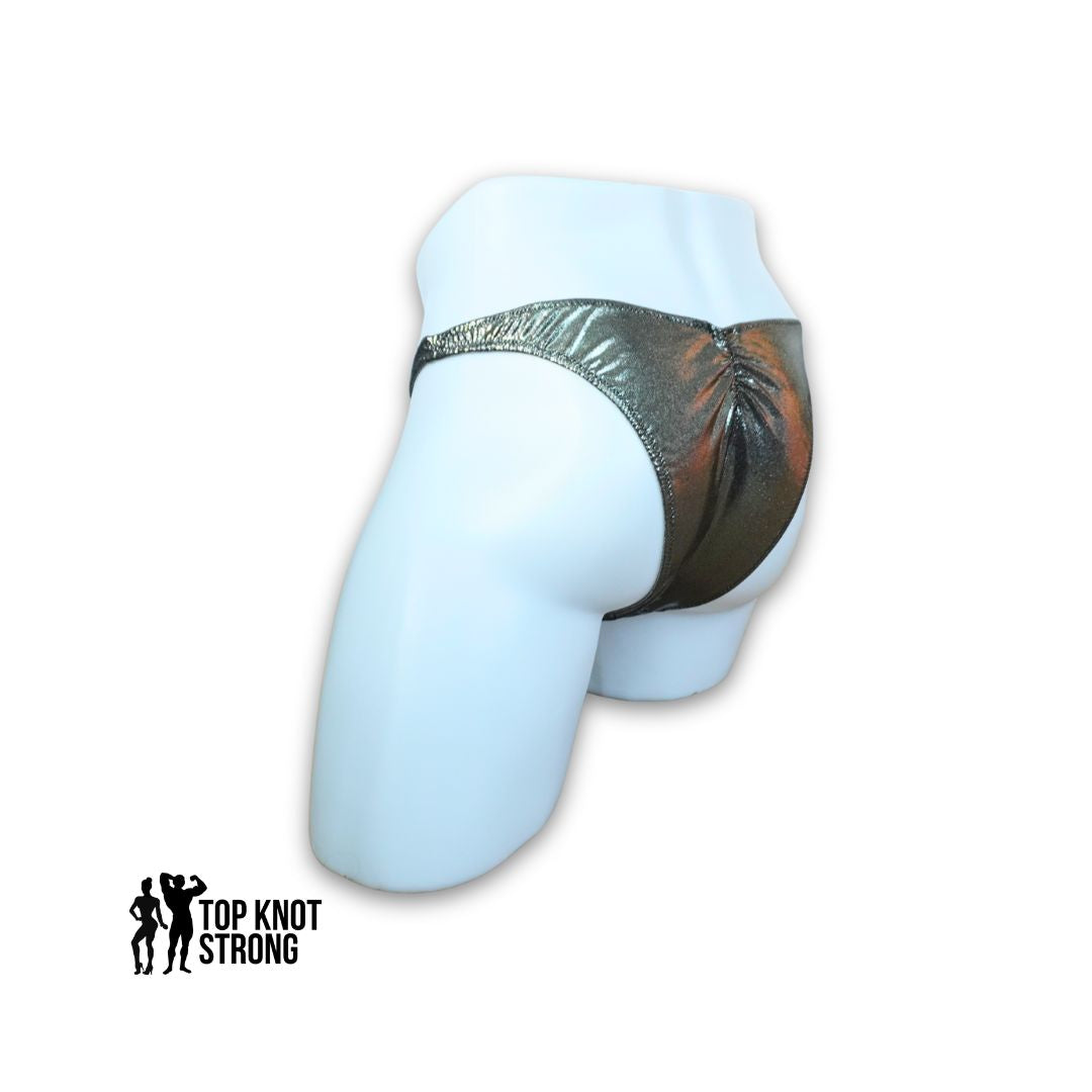 Gun Metal Silver Men's Bodybuilding Posing Trunks