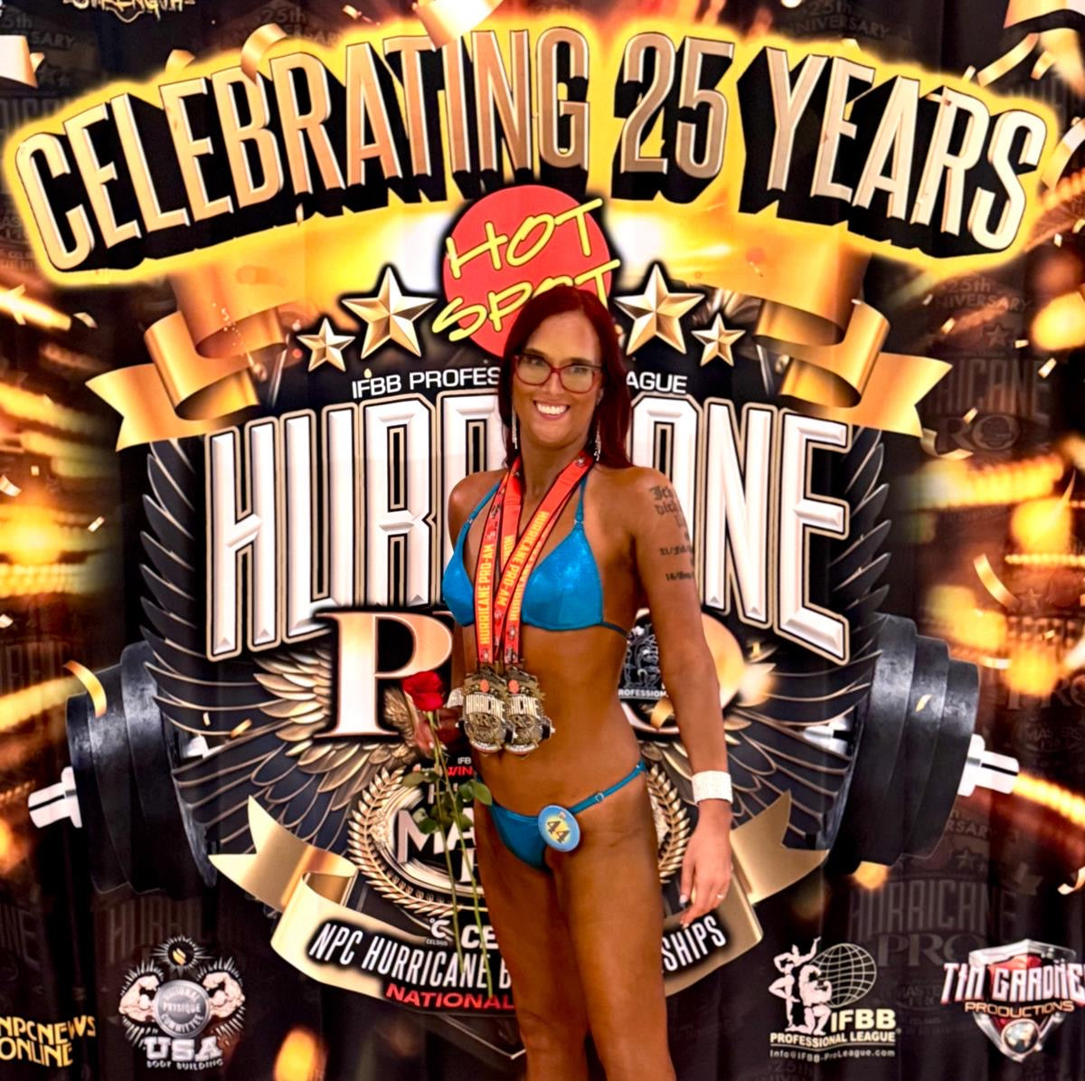 Teal Holo Fit Model Bikini Competition Suit