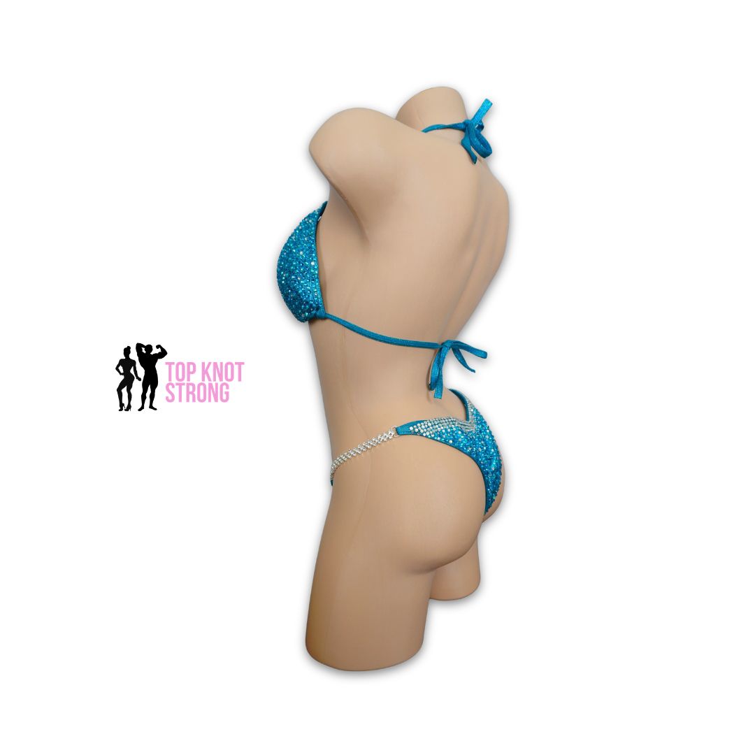 Jasmine Teal Crystal Bikini Competition Suit