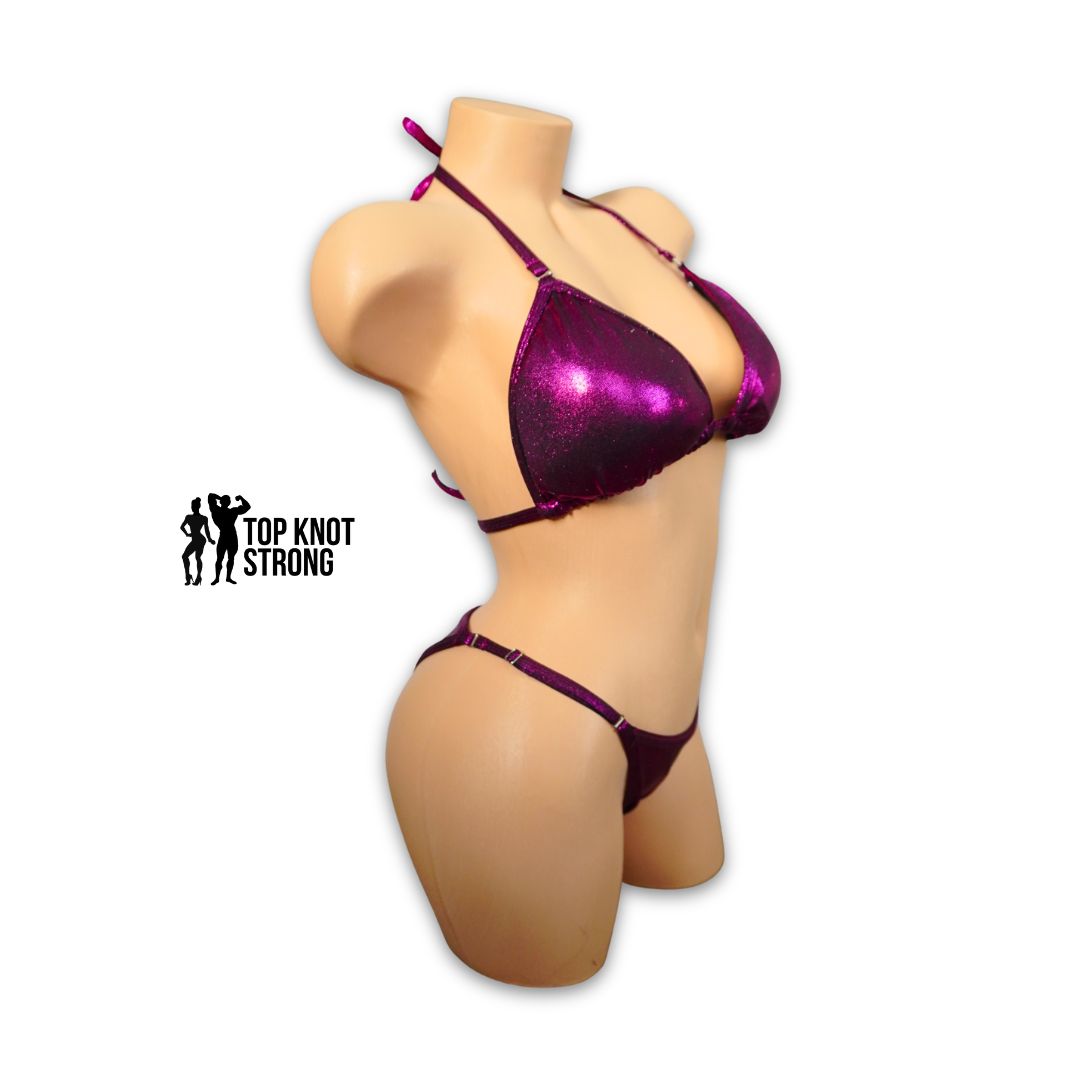 Magenta Pink Fit Model Bikini Competition Suit
