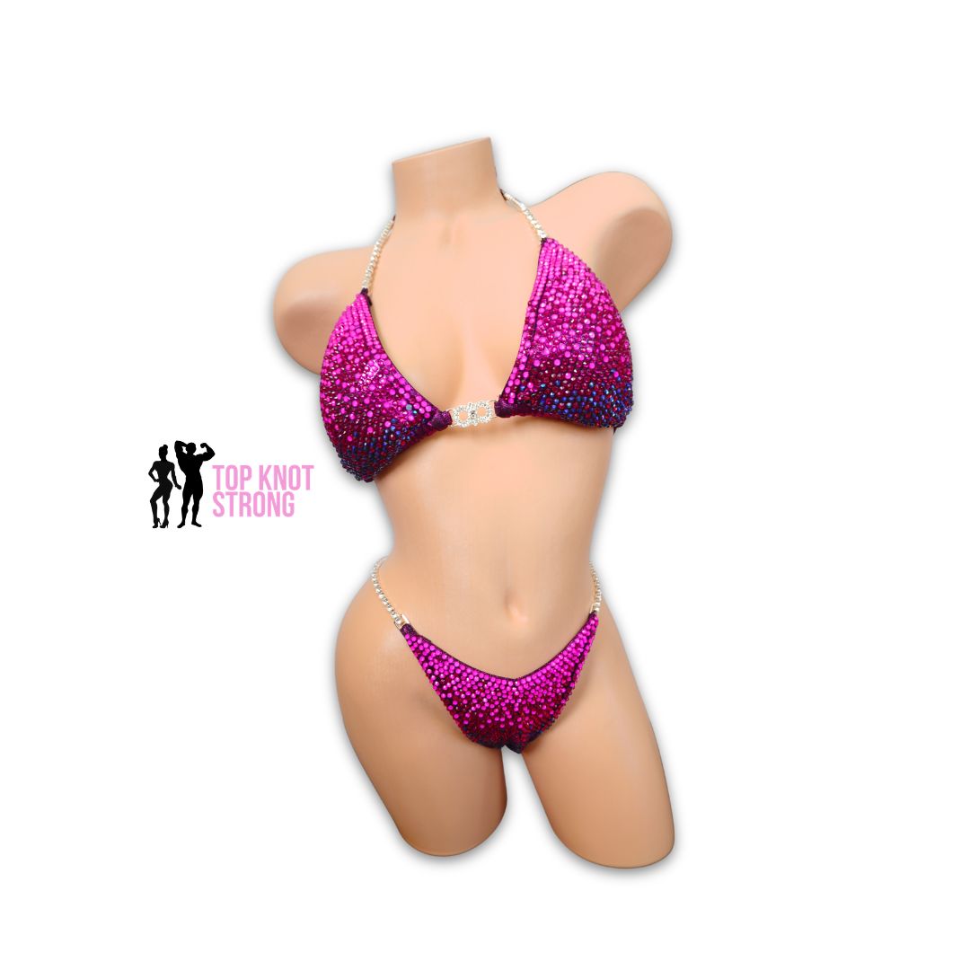 Midnight Berry Magenta Crystal Wellness Competition Suit