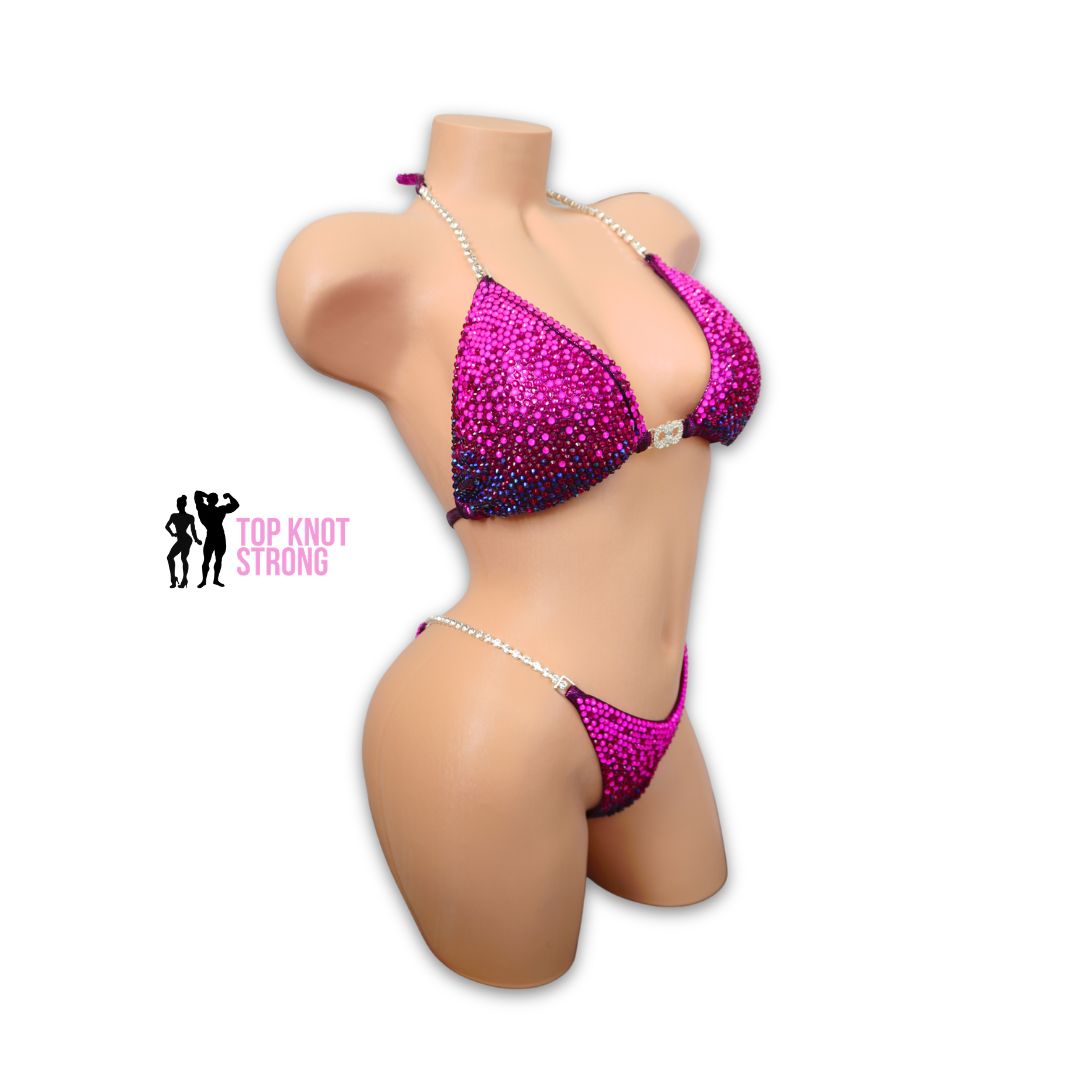 Midnight Berry Magenta Crystal Wellness Competition Suit