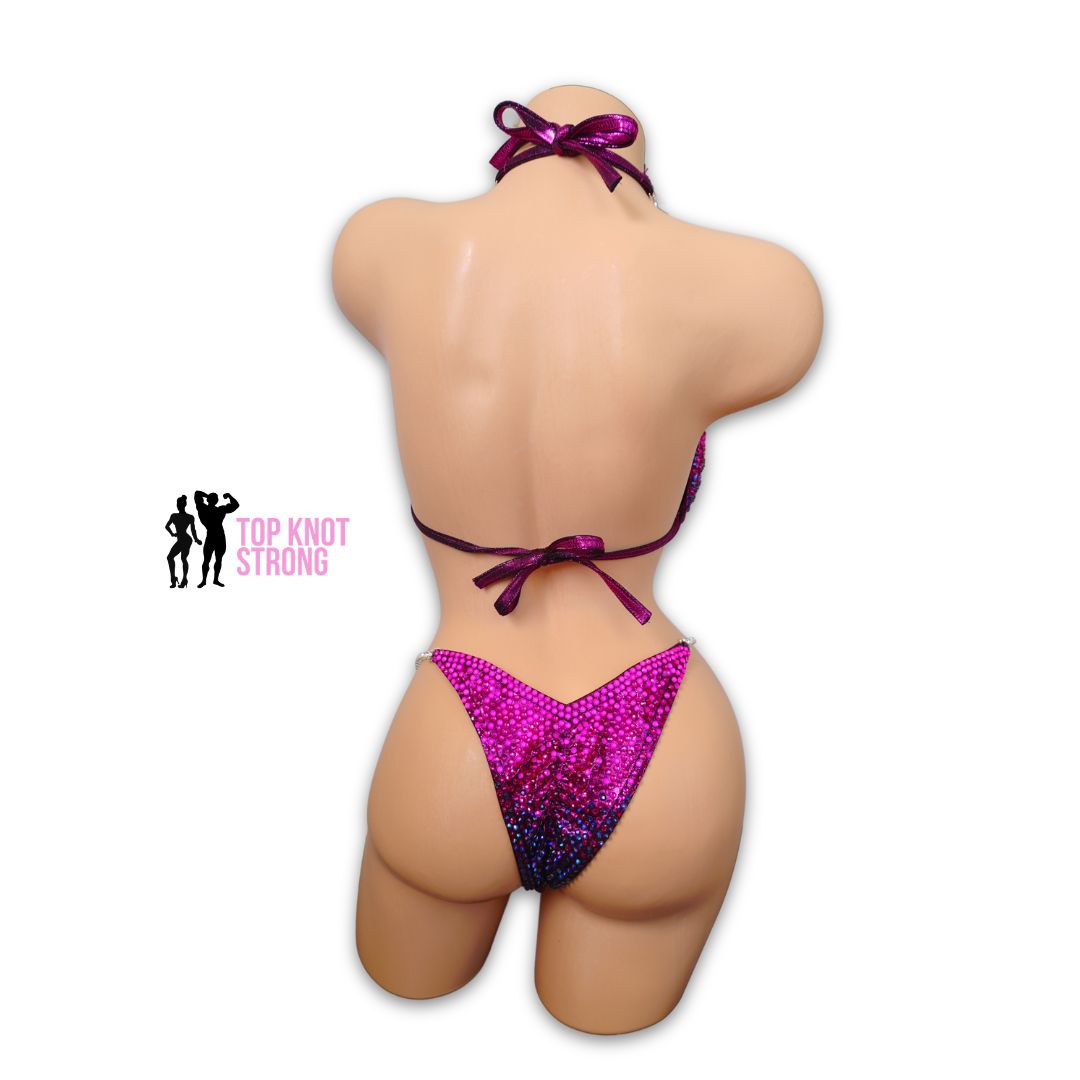Midnight Berry Magenta Crystal Wellness Competition Suit