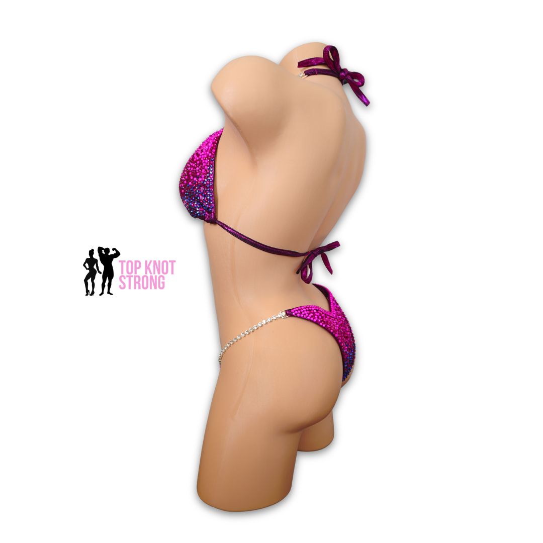 Midnight Berry Magenta Crystal Wellness Competition Suit