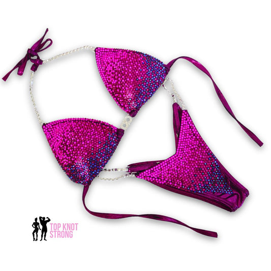 Midnight Berry Magenta Crystal Wellness Competition Suit