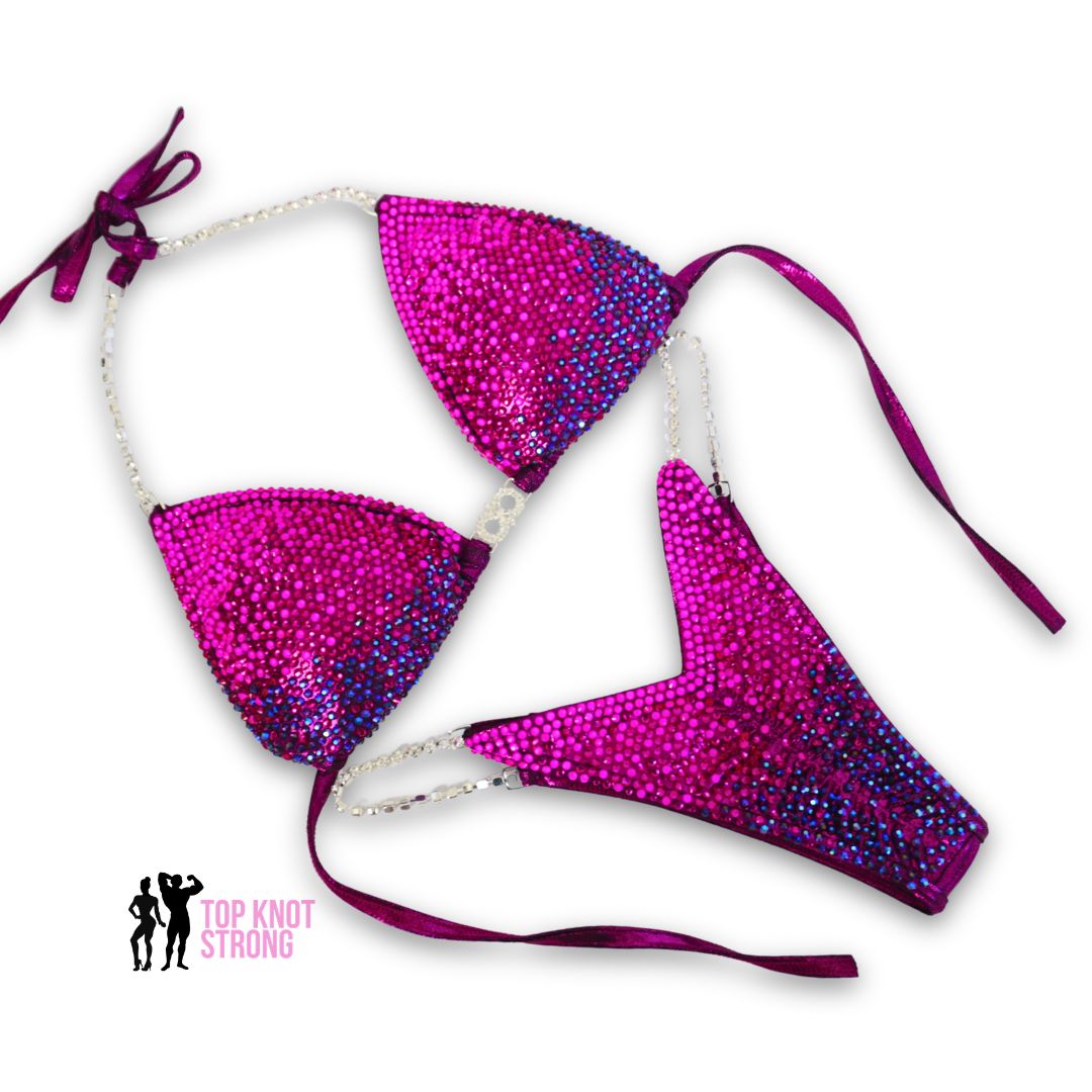 Midnight Berry Magenta Crystal Wellness Competition Suit