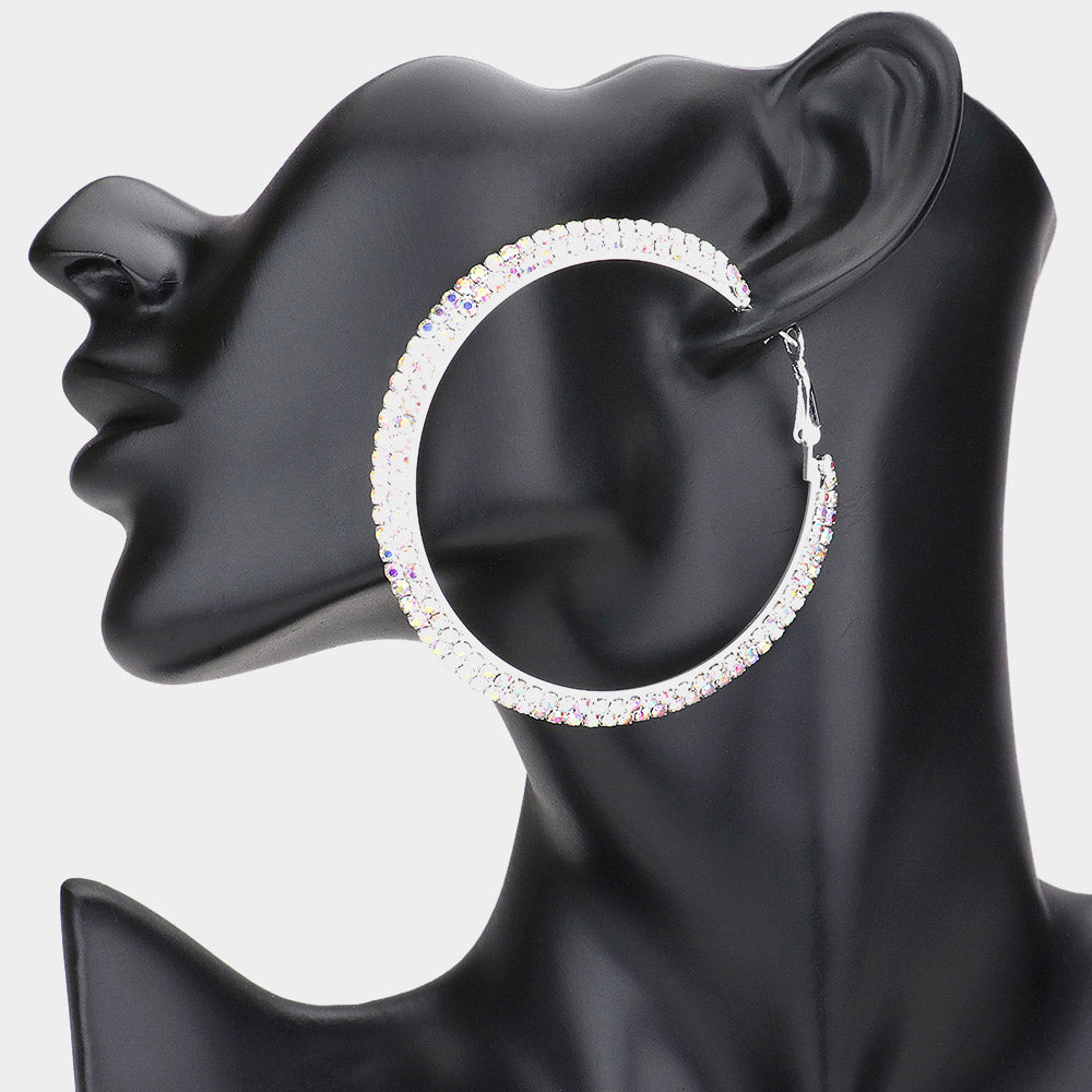 Crystal AB Hoop Competition Earrings