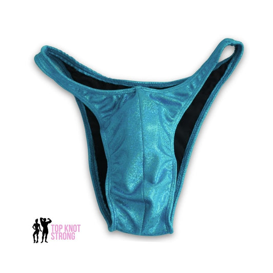 Teal Holo Men's Bodybuilding Posing Trunks