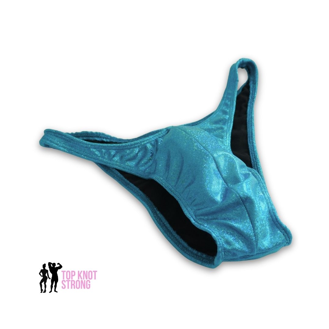 RTS: Teal Holo Men's Bodybuilding Posing Trunks