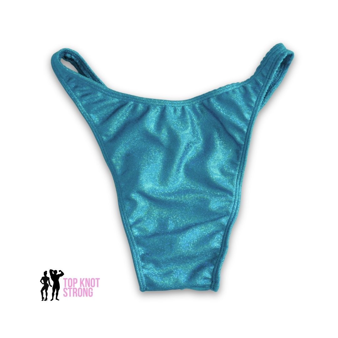 RTS: Teal Holo Men's Bodybuilding Posing Trunks