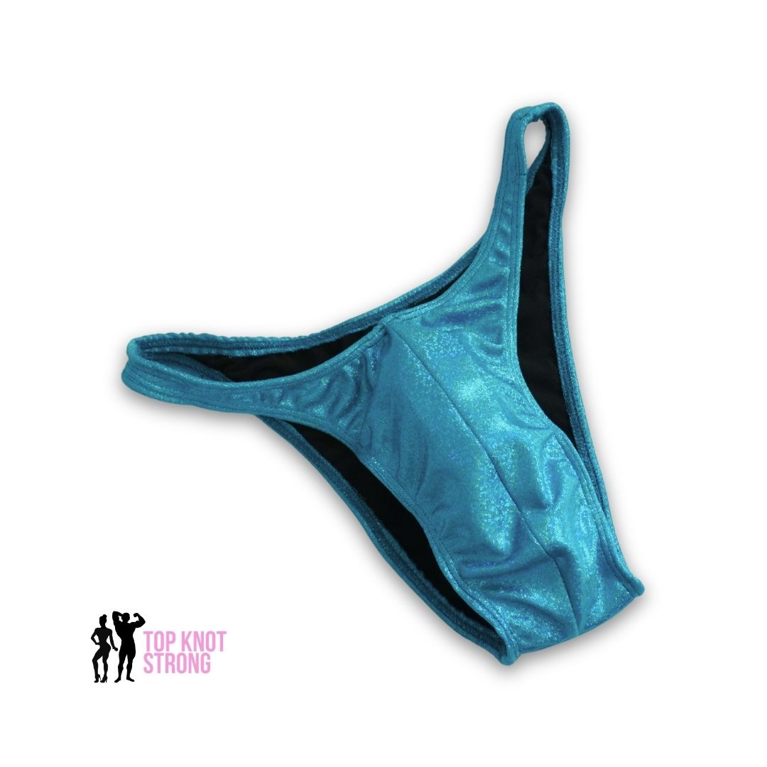 RTS: Teal Holo Men's Bodybuilding Posing Trunks