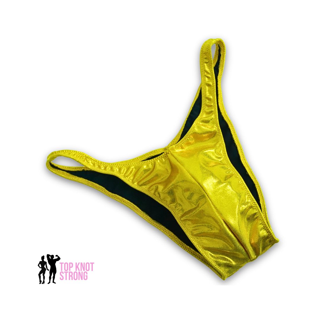 Yellow Gold Men's Bodybuilding Posing Trunks