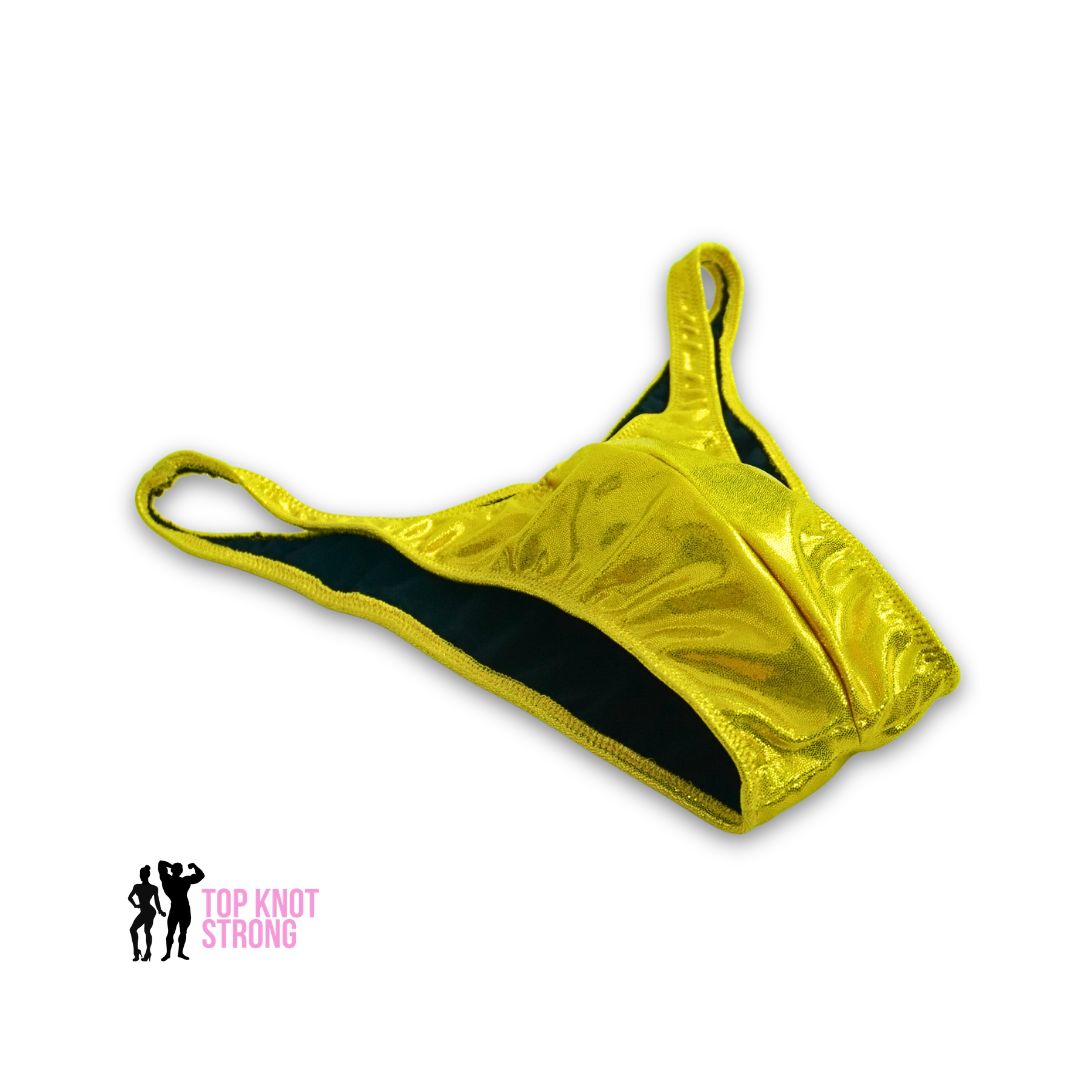 Yellow Gold Men's Bodybuilding Posing Trunks