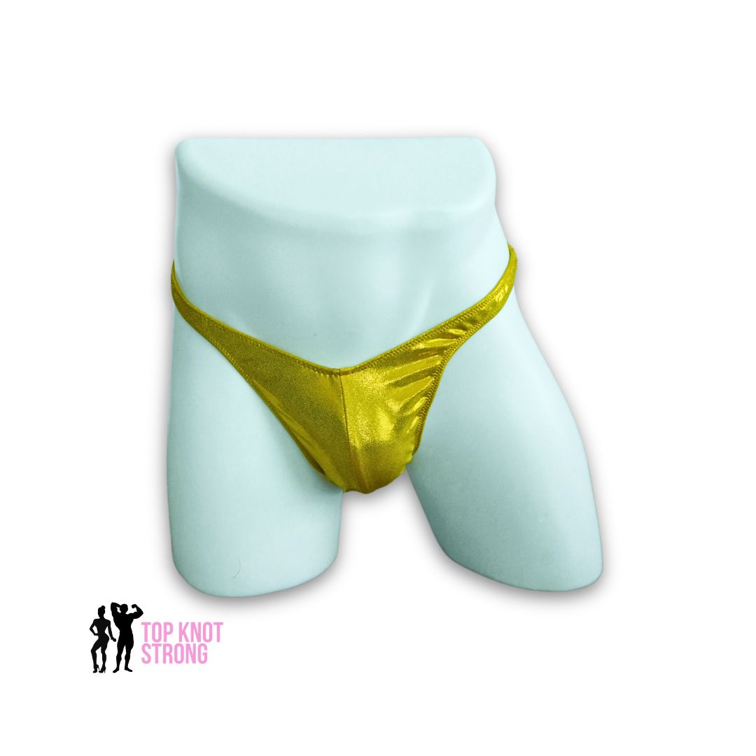 Yellow Gold Men's Bodybuilding Posing Trunks