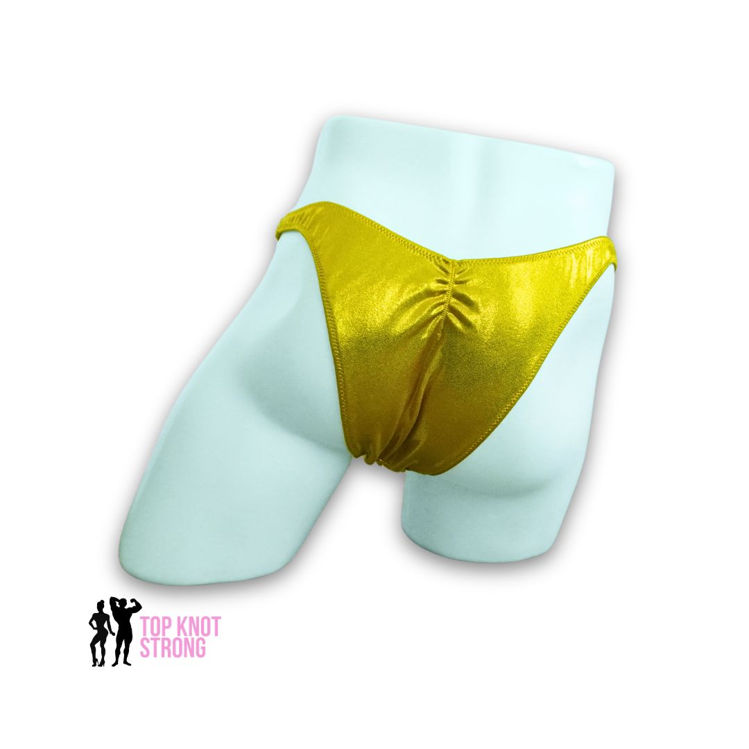 Yellow Gold Men's Bodybuilding Posing Trunks