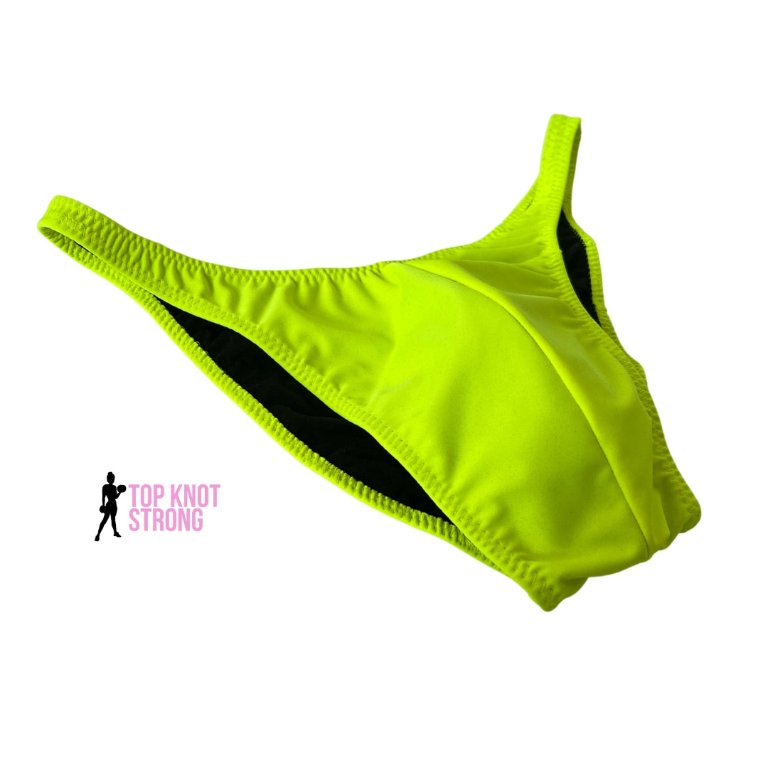 Neon Yellow Men's Bodybuilding Posing Trunks