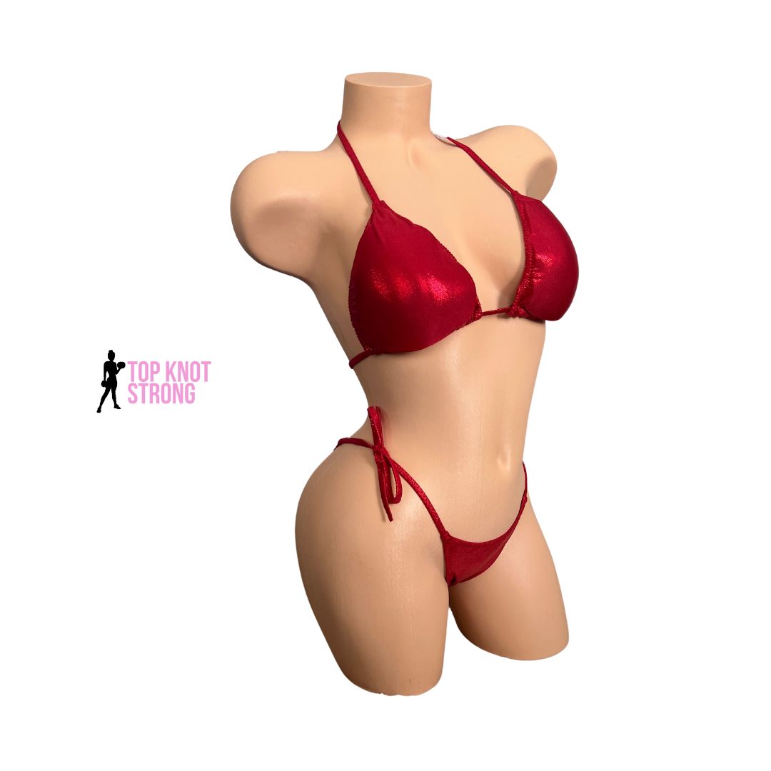 Ruby Red Bikini Posing Practice Suit