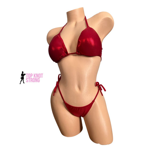 Ruby Red Bikini Posing Practice Suit 