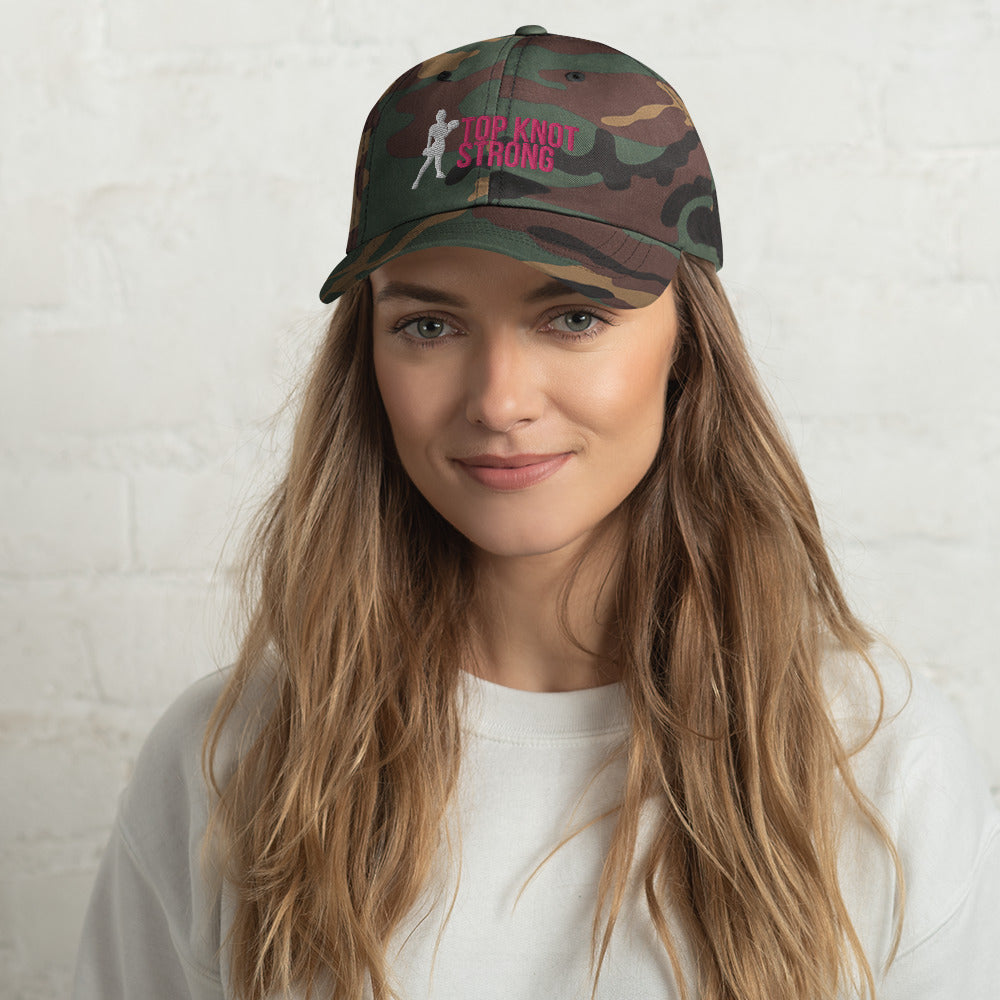 Camo Print Top Knot Strong Hat