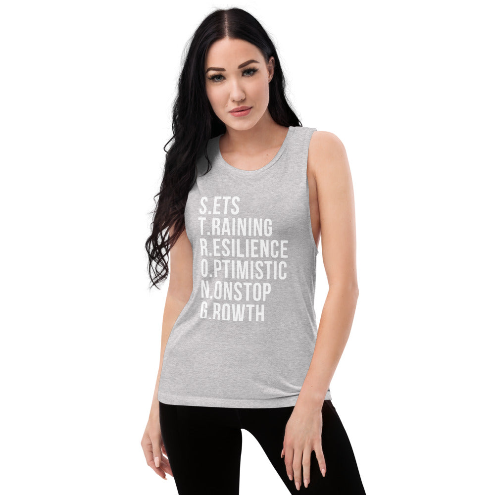 Sets Training Resilience Nonstop Growth Ladies’ Muscle Tank | Gym Workout Shirt